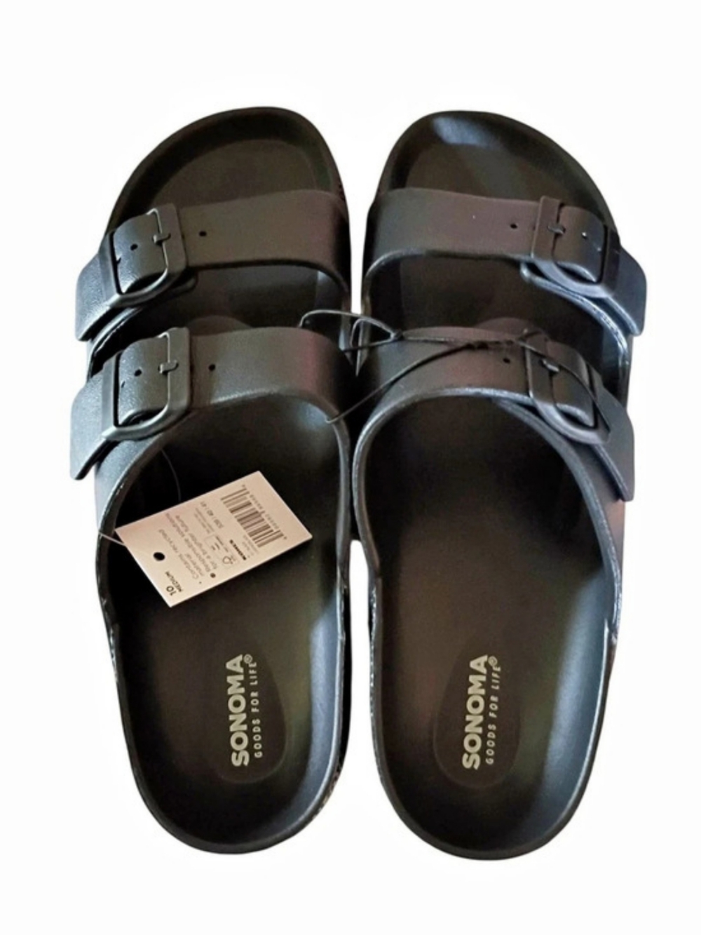 SONOMA goods for life Double-Buckle EVA Slide Sandals Black